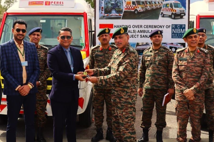 PNB Housing Finance and Rotary Club of Pune NIBM Provides 7 Advanced Life Support Ambulances To Indian Army 